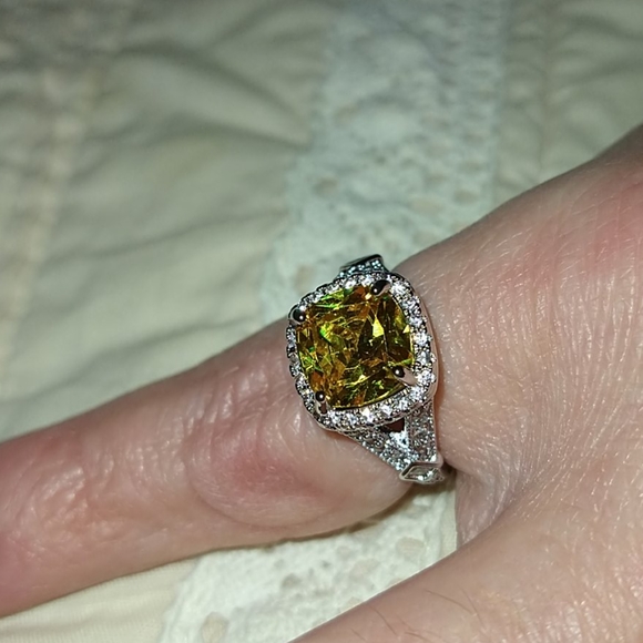 Sterling Citrine Ring Size 7 - Picture 2 of 5
